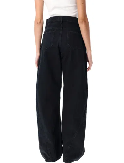 Jw Anderson Twisted Workwear Denim Pant In Black