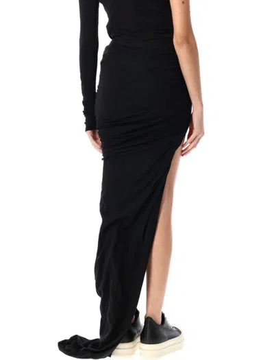 Rick Owens Drkshdw Soft Edfu Skirt Long In Black