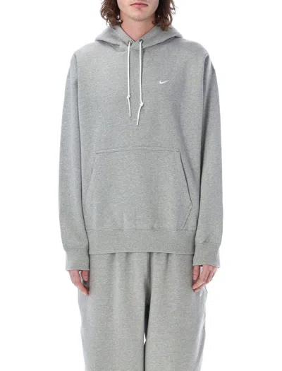 Nike Cotton Blend Hoodie Kangaroo Pocket In Gray