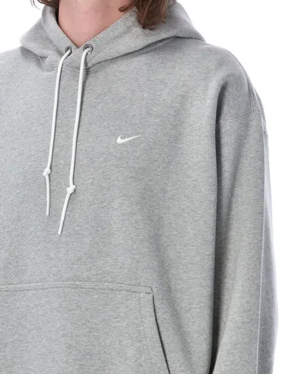 Nike Cotton Blend Hoodie Kangaroo Pocket In Gray