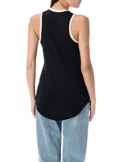 Balmain Woman Print Top In Black