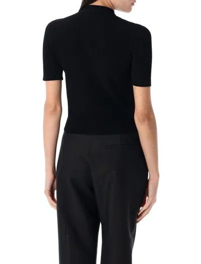 Balmain Black Crewneck Cardigan With Jewel Buttons In Black