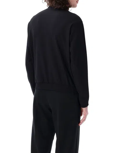 Emporio Armani Canneté-effect Stretch Nylon Full-zip Blouson In Black