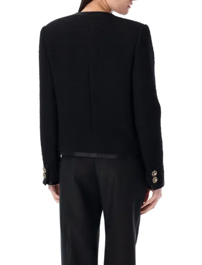 Dolce & Gabbana Black Tweed Blazer In Black