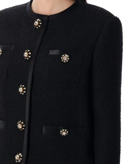 Dolce & Gabbana Black Tweed Blazer In Black