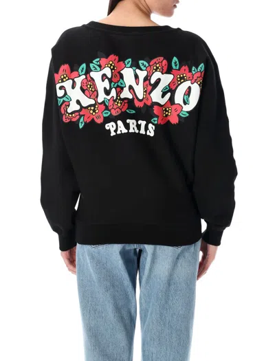 Kenzo Verdy Market Print Sweatshirt In Black