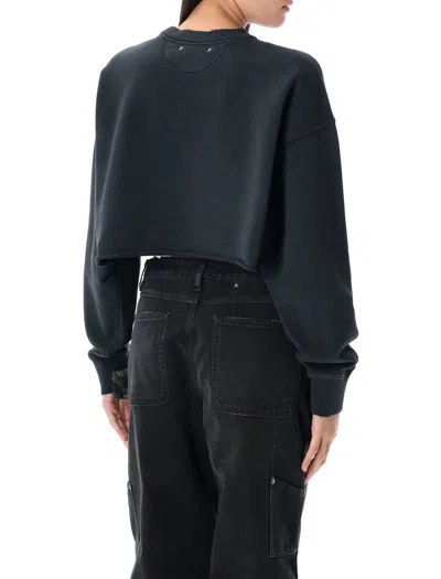 Golden Goose Embellished Cropped Sweatshirt In Black