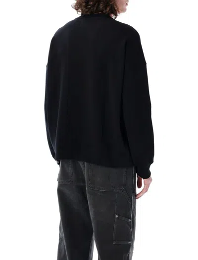 Golden Goose Men Black Sweatshirt With Logo Printed On The Front In Cotton Man In Black