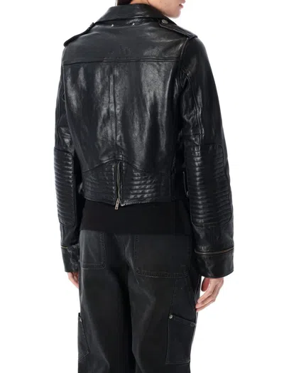 Golden Goose Nevada Leather Biker Jacket In Black