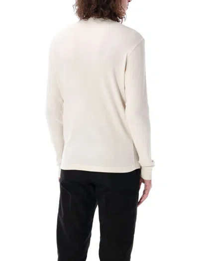 Tom Ford Cotton & Modal Ribbed Henley T-shirt In White