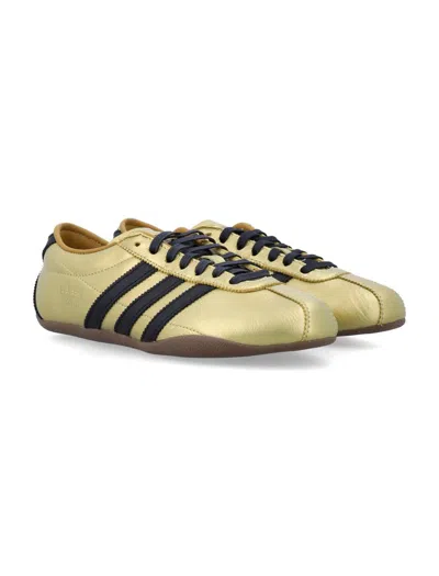 Adidas Originals Tokyo Deconstructed Leather Striped Sneakers In Gold