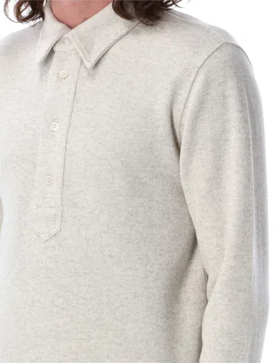 Tom Ford Cotton Blend Rugby Polo In Gray