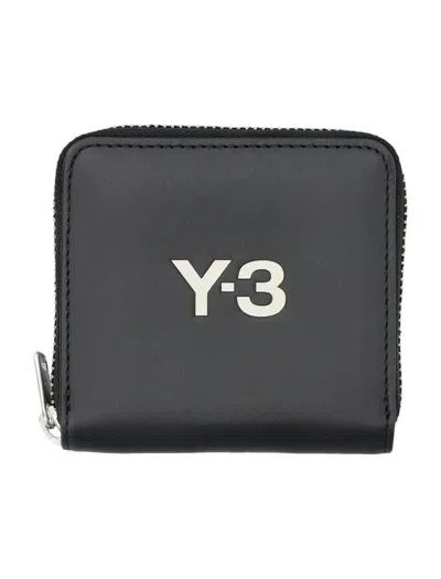 Y-3 Adidas Logo Zip Wallet In Black