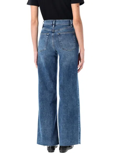 Frame Denim Le Slim Canals Raw After Palazzo Jean In Blue