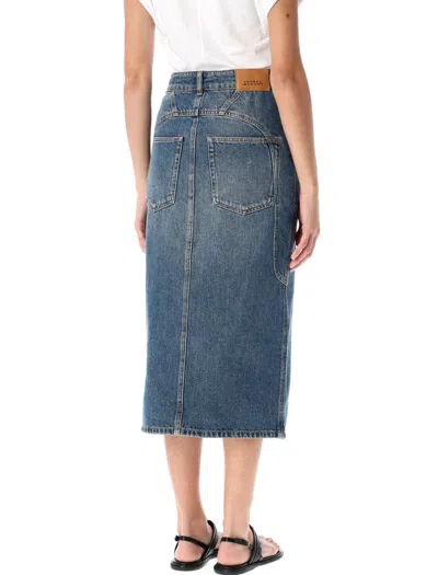 Isabel Marant Britt Denim Midi Skirt In Blue