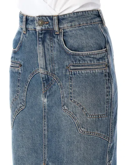 Isabel Marant Britt Denim Midi Skirt In Blue