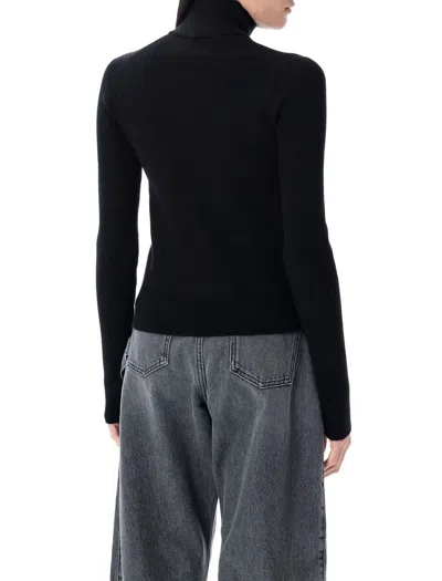 Jw Anderson Fitted Cardigan With Zipper In Black