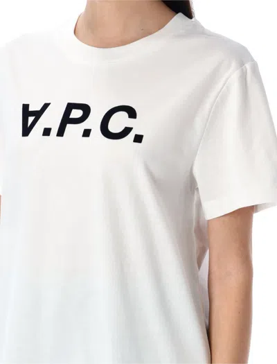 Apc A.p.c. Standard  Brodé Rayé T-shirt In White