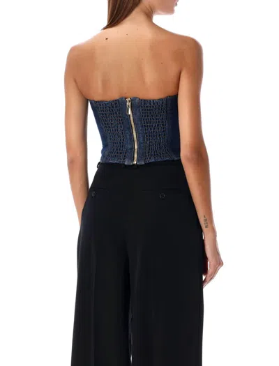 Magda Butrym Denim Corset Top In Blue
