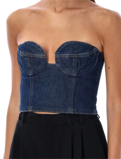 Magda Butrym Denim Corset Top In Blue
