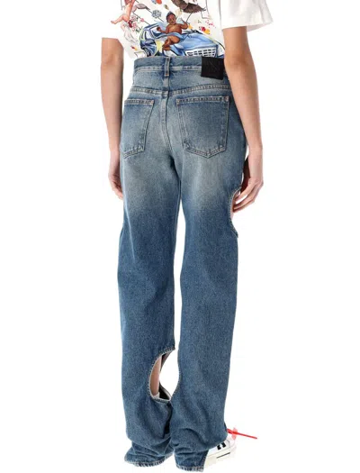 Off-white 'meteor' Blue Denim Jeans In Blue
