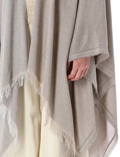 Fabiana Filippi Viscose Cape In Brown