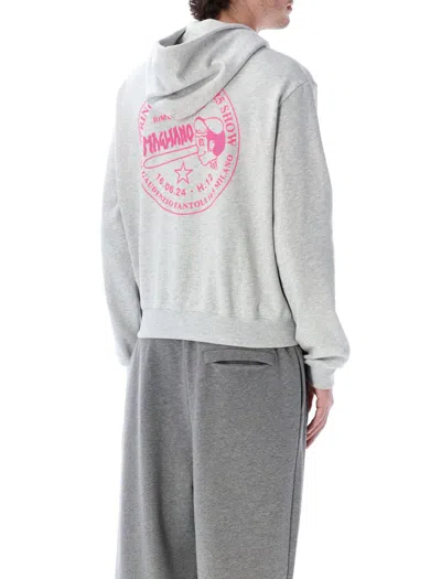 Magliano Drawstring Hood Ribbed Sweater In Gray