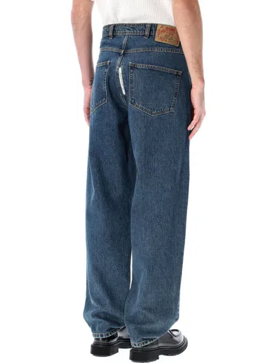 Magliano Sturdy Jeans With Belt Loops And Contrast Stitching In Blue