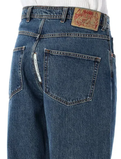 Magliano Sturdy Jeans With Belt Loops And Contrast Stitching In Blue