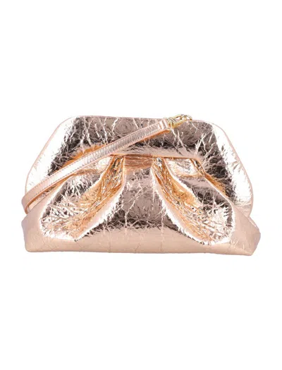 Themoirè Rose Gold Gea Clutch In Gold