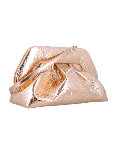 Themoirè Rose Gold Gea Clutch In Gold