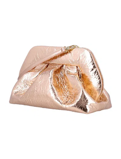 Themoirè Rose Gold Gea Clutch In Gold