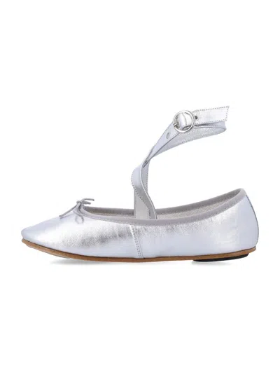 Repetto Sophia Belt Ballet Flats In Silver