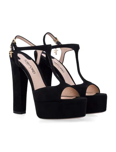 Tom Ford Angelina Platform Sandals In Black