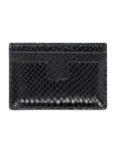 Tom Ford Printed Python Cardholder In Black