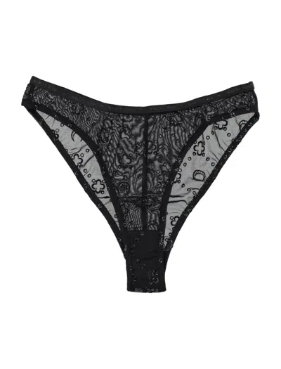 Marine Serre Flocked Mesh Brief Glitter In Black
