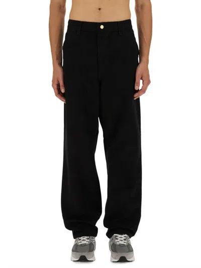 Carhartt Trousers Knee Single Organic Cotton In Black