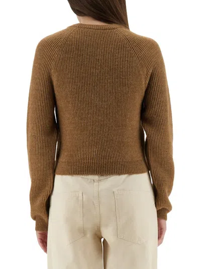 Moschino Couture Cropped Shirt In Brown