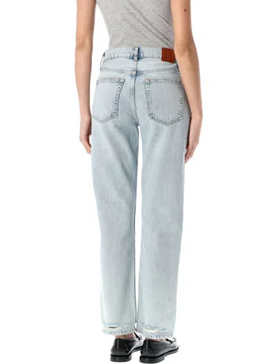 Anine Bing Kate Straight-leg Bleached Blue Jeans
