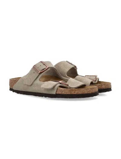 Birkenstock Arizona Suede Sandals In Gray