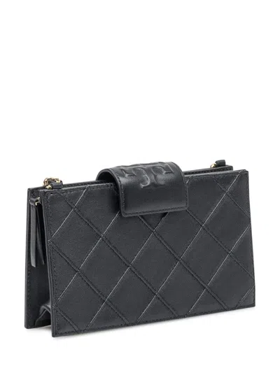 Tory Burch Black Quilted Leather Bag In Black