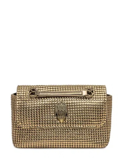 Kurt Geiger London  Golden Shoulder Bag With Crystals And Chain In Gold