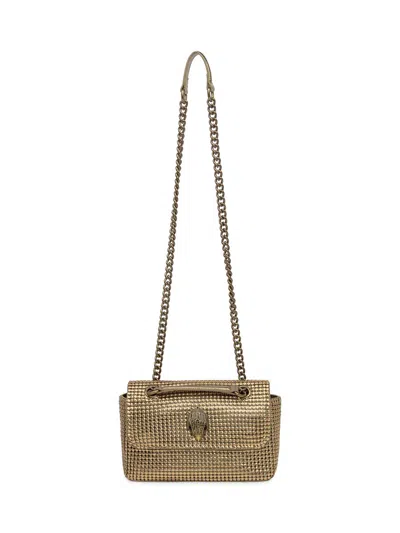 Kurt Geiger London  Golden Shoulder Bag With Crystals And Chain In Gold