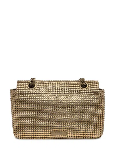 Kurt Geiger London  Golden Shoulder Bag With Crystals And Chain In Gold