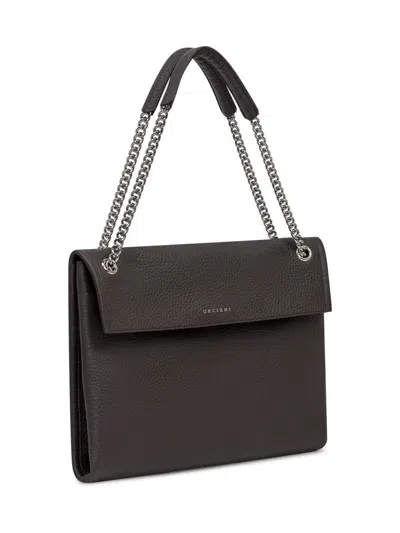 Orciani Chain-strap Leather Shoulder Bag In Brown