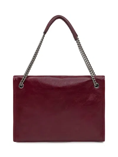 Orciani Midi Venus Gotham Leather Chain-strap Shoulder Bag In Red