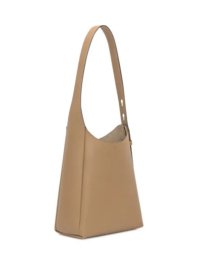 Tory Burch Light Brown Leather Hobo Romy Small Shoulder Bag In Neutral