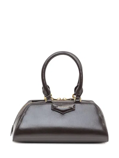 Givenchy Antigona Ew Mini Leather Handbag In Black
