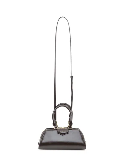 Givenchy Antigona Ew Mini Leather Handbag In Black