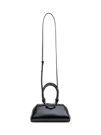 Givenchy Antigona Ew Mini Leather Handbag In Black